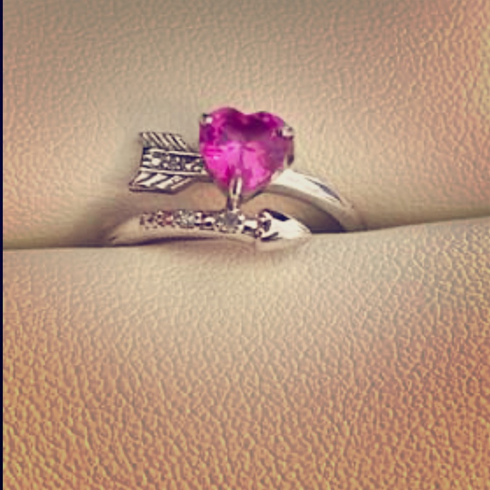 Sterling silver pink sapphire ring